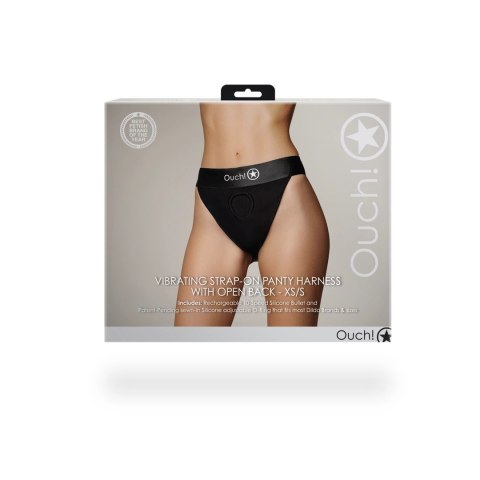 Ouch! Pasek intymny z wibracją XS/S - otwarty tył, regulowane paski
