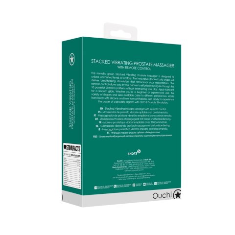 Ouch! Prostate Vibe Green - Masażer prostaty z pilotem bezprzewodowym