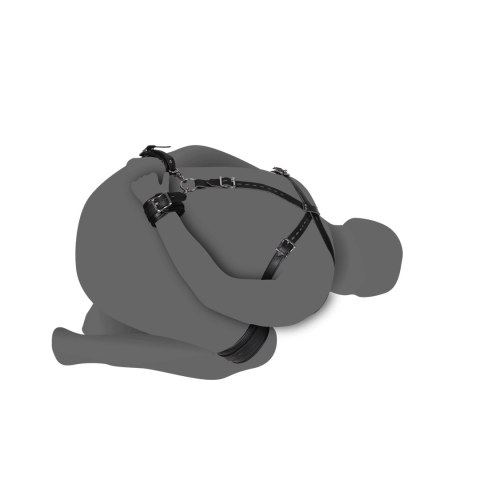 Ouch! Uprząż regulowana z mankietami na uda i dłonie, czarna