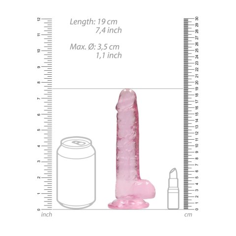 RealRock Crystal Clear 19 cm - anatomiczny model z przyssawką