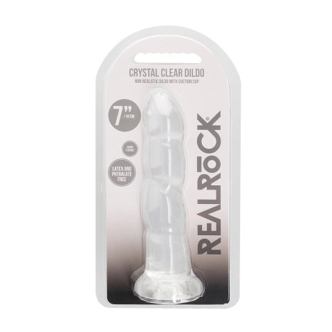 RealRock Crystal Clear model karbowany 17 cm z przyssawką