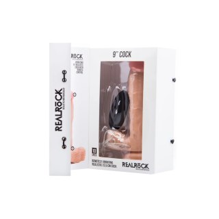RealRock Model 23 cm Wibrujący z Pilotem, System Przyssawki, Naturalny