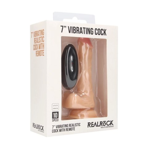 RealRock Model 7 Vibrating - Sztuczny członek z pilotem 18 cm, kolor cielisty