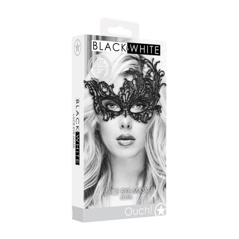 OUCH! Royal Black Lace Mask - koronkowa maska na oczy, czarna