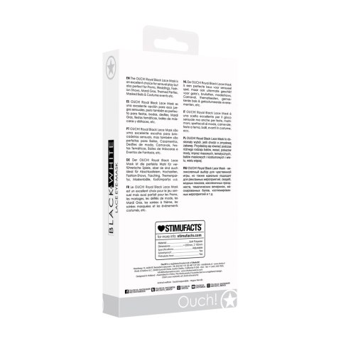 OUCH! Royal Black Lace Mask - koronkowa maska na oczy, czarna