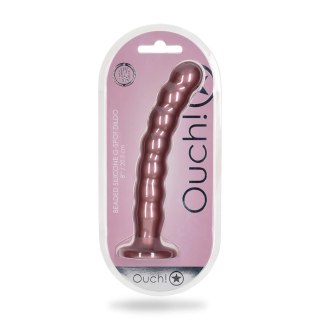 Ouch! Beaded G-Spot Silicone - Model z koralikami, 20,5 cm, metaliczny