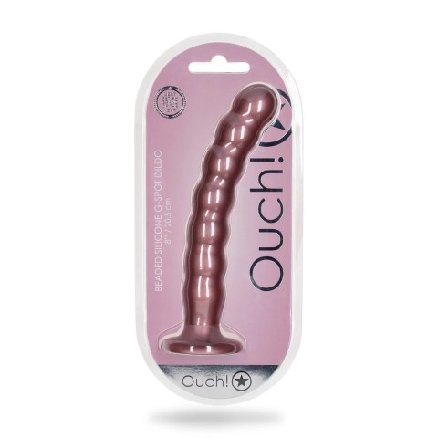 Ouch! Beaded G-Spot Silicone - Model z koralikami, 20,5 cm, metaliczny