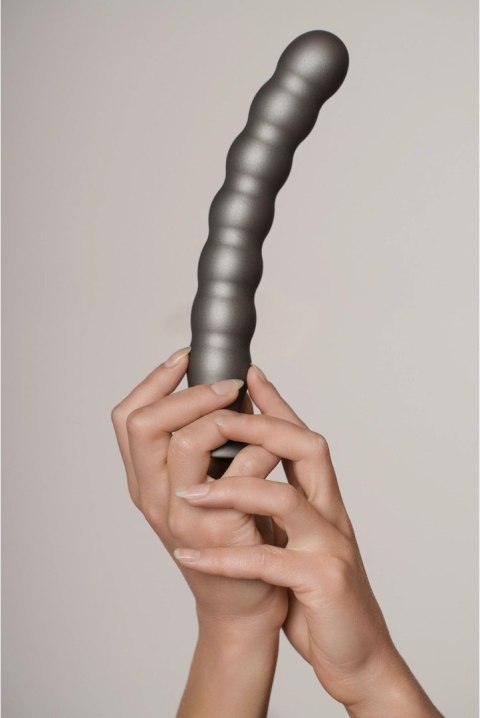 Ouch! Beaded G-Spot Silicone - Model z koralikami, 20,5 cm, metaliczny