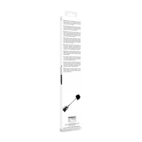 Ouch! Crop z piorkiem - dwustronny model z rączką, czarny