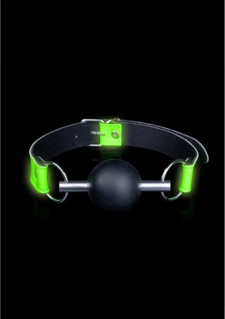 Ouch! Glow In The Dark - anatomiczny knebel kulkowy, świecący, uniwersalny