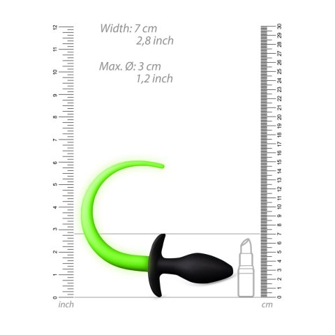 Ouch! Glow in the Dark - zatyczka analna fluorescencyjna, zielona