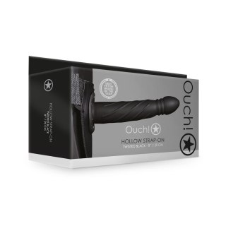 Ouch! Hollow Strap-On 20 cm - anatomiczny model na pasku z wypustkami