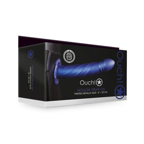 Ouch! Hollow Strap-On 20 cm - model z zakrzywioną powierzchnią i wypustkami