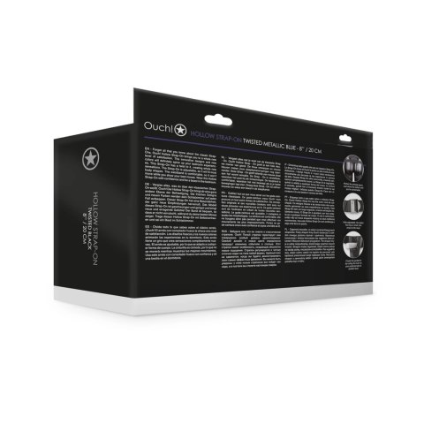 Ouch! Hollow Strap-On Prążkowany Pas z Anatomiczną Nakładką 21 cm