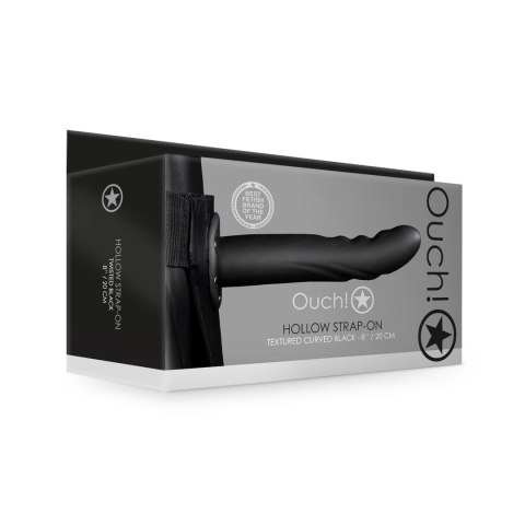 Ouch! Hollow Strap-On z wypustkami 20 cm, regulowany, czarny
