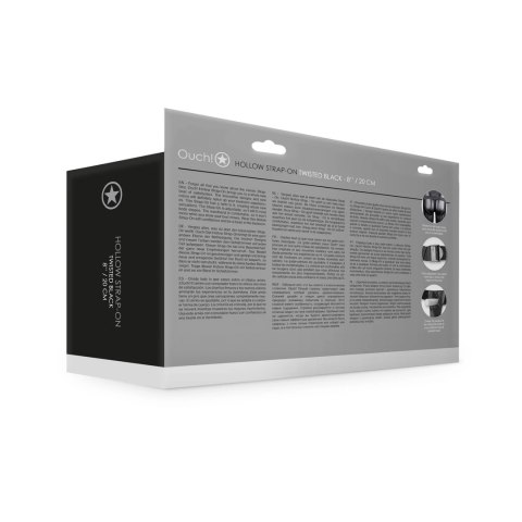 Ouch! Hollow Strap-On z wypustkami 20 cm, regulowany, czarny