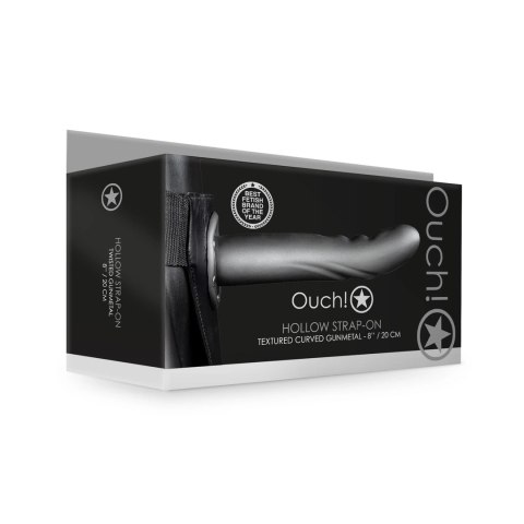 Ouch! Model z delikatnymi wypustkami 20 cm - silikonowy, czarny