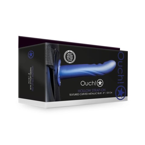 Ouch! Model z delikatnymi wypustkami 20 cm - silikonowy, kolor czarny