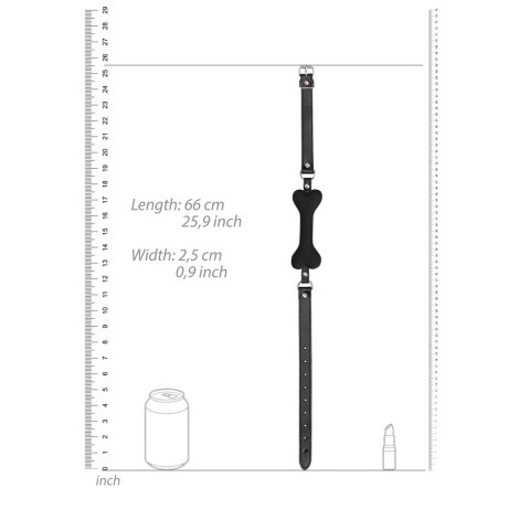 Ouch! Silikonowy knebel anatomiczny czarna kość Puppy Play