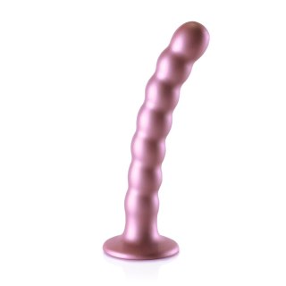 Ouch! Silikonowy model G-Spot z koralikami, 16,5 cm, metaliczny kolor