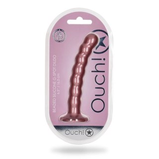Ouch! Silikonowy model G-Spot z koralikami, 16,5 cm, metaliczny kolor