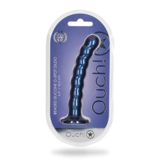 Ouch! Silikonowy model G-Spot z koralikami i przyssawką 16,5 cm zielony