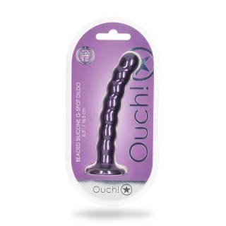 Ouch! Silikonowy model G-Spot z koralikami, metaliczny, 16,5 cm