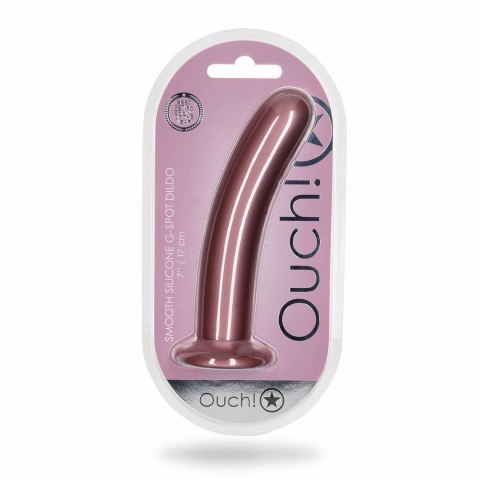 Ouch! Smooth Silicone 17 cm - anatomiczny model z przyssawką, metaliczny