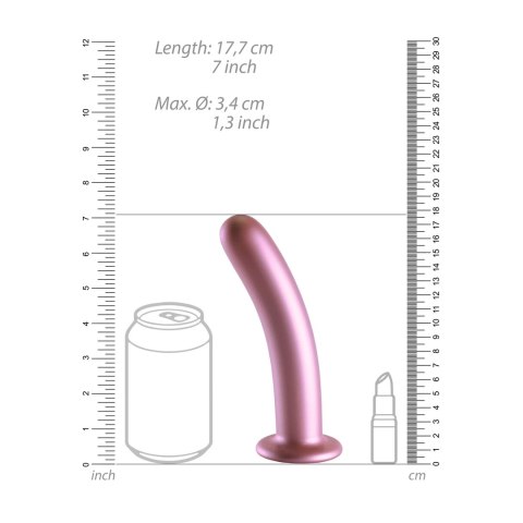 Ouch! Smooth Silicone 17 cm - anatomiczny model z przyssawką, metaliczny