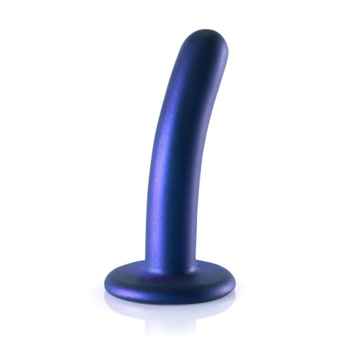 Ouch! Smooth Silicone Dildo 12 cm z przyssawką, metaliczny kolor