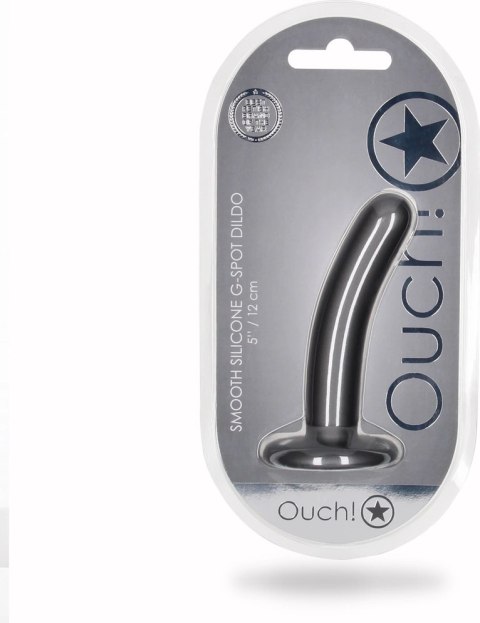 Ouch! Smooth Silicone G-spot 12 cm - Model anatomiczny z przyssawką, fioletowy