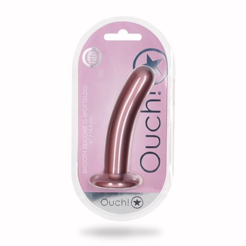 Ouch! Smooth Silicone - model z przyssawką, metaliczny, 14,5 cm