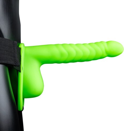 Ouch! Strap-On świecący w ciemności z anatomiczną podstawą 21 cm