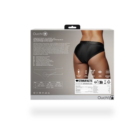 Ouch! Vibrating Strap-On Hipster M/L - Majtki z wibracją i koronką
