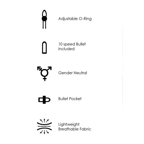 Ouch! Wibrujące stringi z regulowanymi podwiązkami XS/S czarne