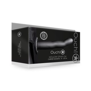 Ouch! Zakrzywiony model wydrążony z paskiem 20 cm czarny