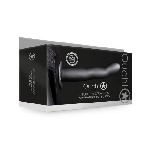 Ouch! Zakrzywiony model wydrążony z paskiem 20 cm czarny