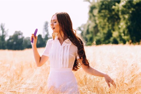 Natural Pleasure Bio Wibrator 18 cm - ekologiczny, gładki, zielony