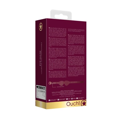 OUCH! Halo Maska na Oczy Luksusowa Skorzana Czarna Złote Akcenty