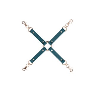 OUCH! Halo Uprząż Skorzana z Złotymi Elementami - Regulowana