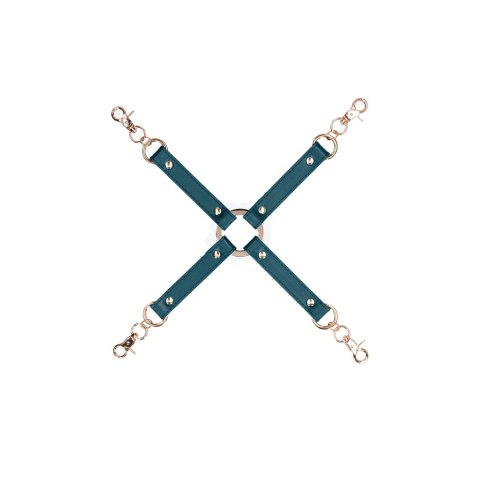 OUCH! Halo Uprząż Skorzana z Złotymi Elementami - Regulowana