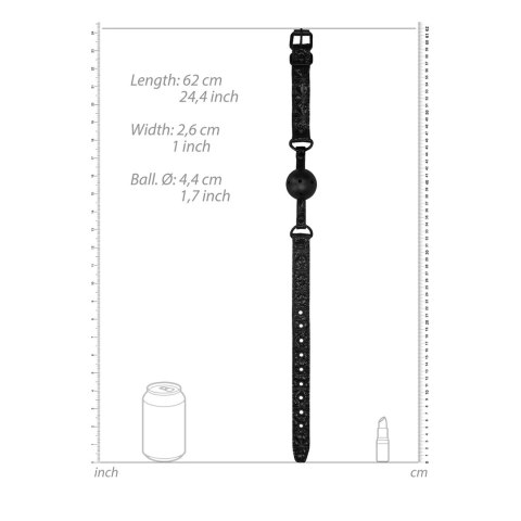 OUCH! Oddychający knebel kulkowy neopren skora regulowany 62cm