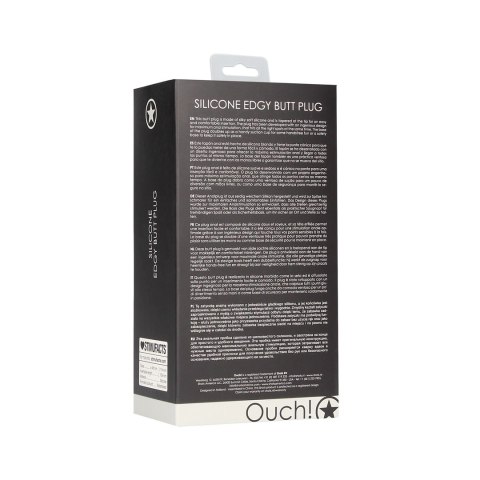 Ouch! Edgy silikonowy korek intymny z przyssawką, czarny