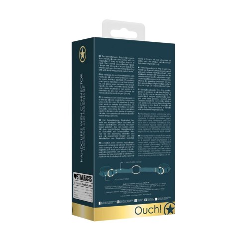 Ouch! Halo Kajdanki na uprzęży złote zdobienia skorzany styl