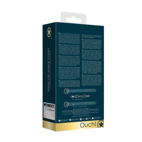 Ouch! Halo mankiety na nadgarstki i kostki skorzane ze złotymi zdobieniami