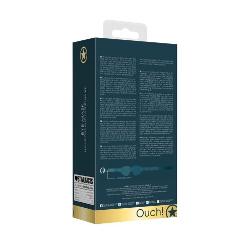 Ouch! Halo maska na oczy premium skorzana ze złotym zdobieniem