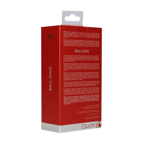 Ouch! Knebel z kulką - regulowany pasek, czarny, uniwersalny