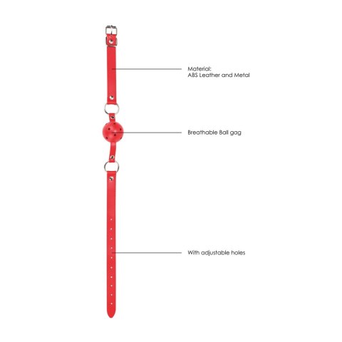 Ouch! Knebel z kulką - regulowany pasek, czarny, uniwersalny
