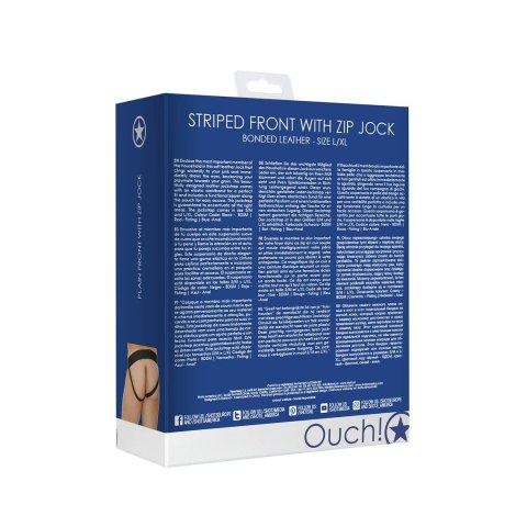 Ouch! Majtki skorzane z zamkiem błyskawicznym L/XL czarne