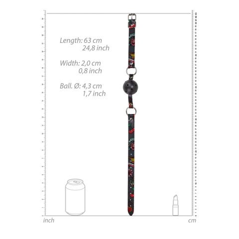 Ouch! Oddychający knebel kulkowy skorzany regulowany czarny